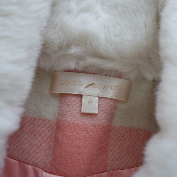 Love Shack Fancy Dumont Double Breasted Tweed Coat - Crisp Peach - Picture 12 of 12